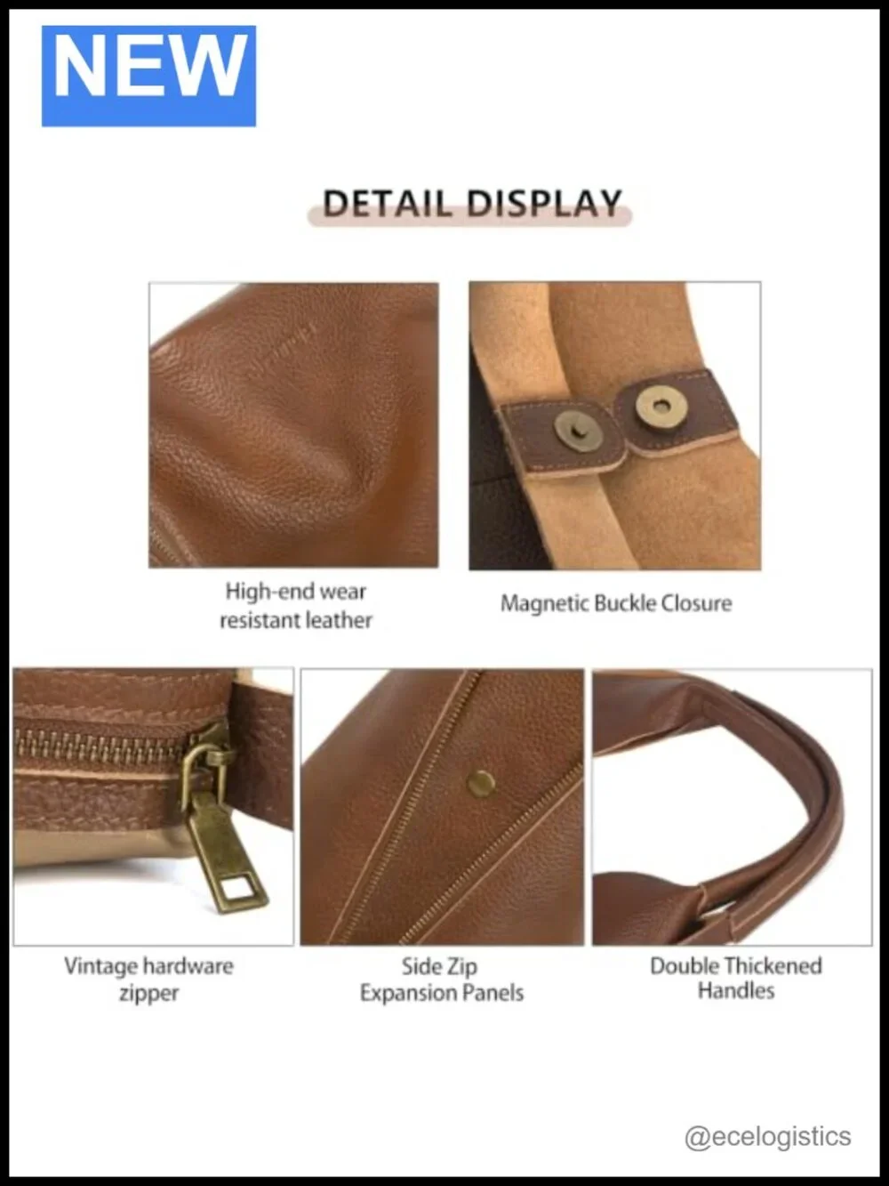 Genuine Leather Women's Slouchy Hobo Tote Bag, Oversized Shoulder Handbag